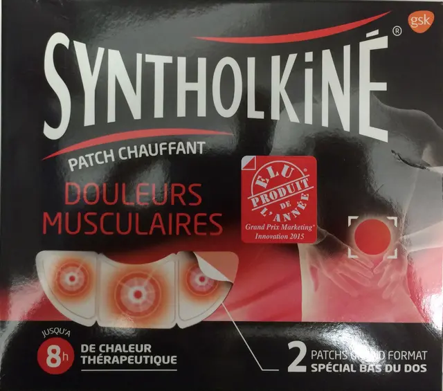 Syntholkiné Patch Chauffant Douleurs Musculaires Bas du Dos 2 Patchs