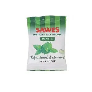 Sawes Pastilles Rafraichissantes et Adoucissantes Menthe Sans Sucre 50g
