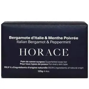 Horace Pain De Savon Surgras Bergamote d'Italie Et Menthe Poivrée - Tous Types De Peaux, 125 g