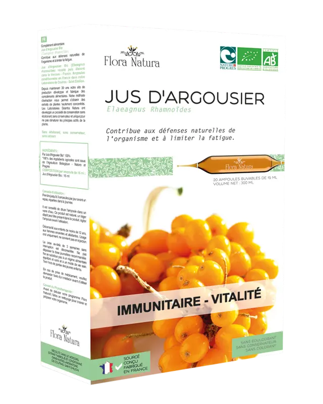 Flora Natura® Argousier bio 20 ampoules