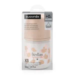 Suavinex Biberon en verre 120ml Birdies Rose - Pharmacie Agnès Praden à Alès
