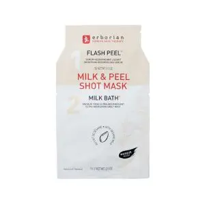 Erborian Milk & Peel Shot Mask 1 Sérum Flash Peel 3 g + 1 Masque Tissu Milk Bath 15 g