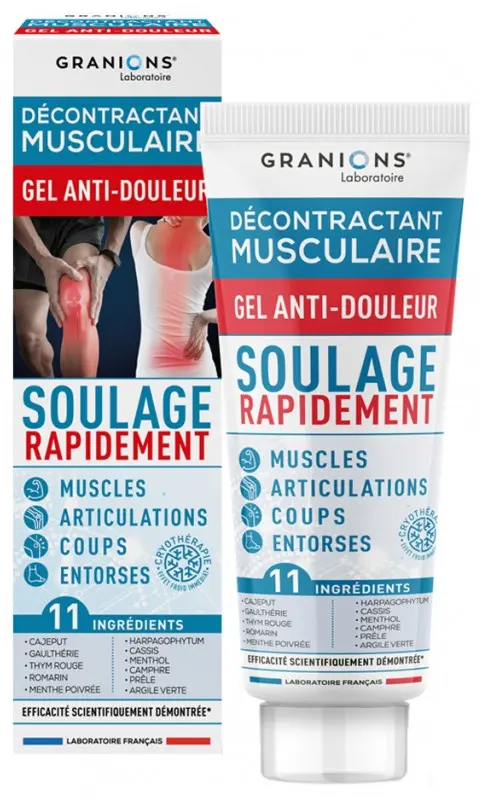 Granions Décontractant Musculaire Gel Anti-Douleur 100 ml - Pharmacie Agnès Praden à Alès