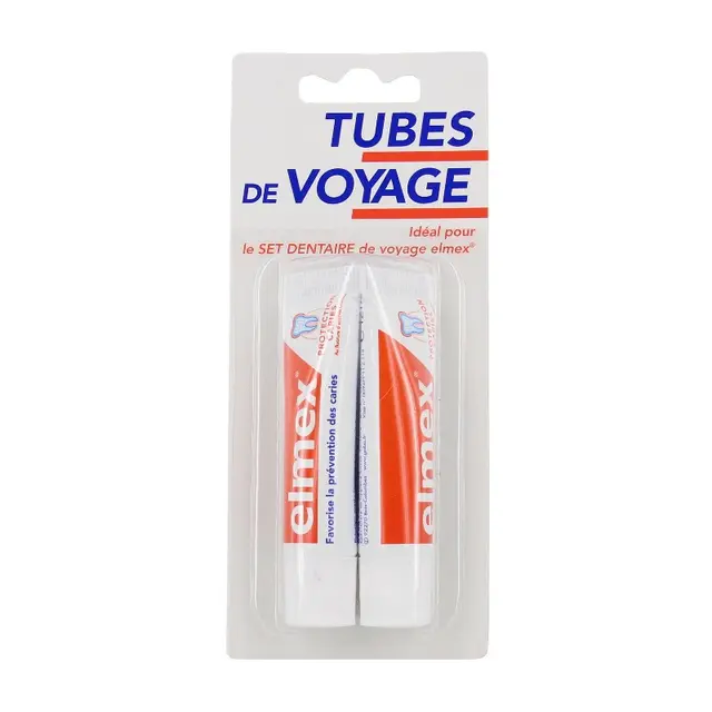 Elmex dentifrice protection caries tubes de voyage 2x12ml