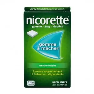 Johnson & Johnson Nicorette 2mg Gommes à Mâcher Menthe Fraîche x30 Gommes