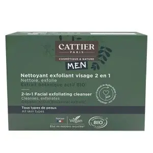 Cattier Homme Nettoyant Exfoliant 2 en 1 - Solide Bio 85g - Pharmacie Agnès Praden à Alès