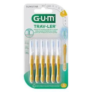 Gum Trav-ler Brossettes Interdentaires 1.3 mm Jaune 6 Brossettes
