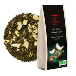 Thés de la Pagode Thé Vert Amande & Coco 100g - Pharmacie Agnès Praden à Alès