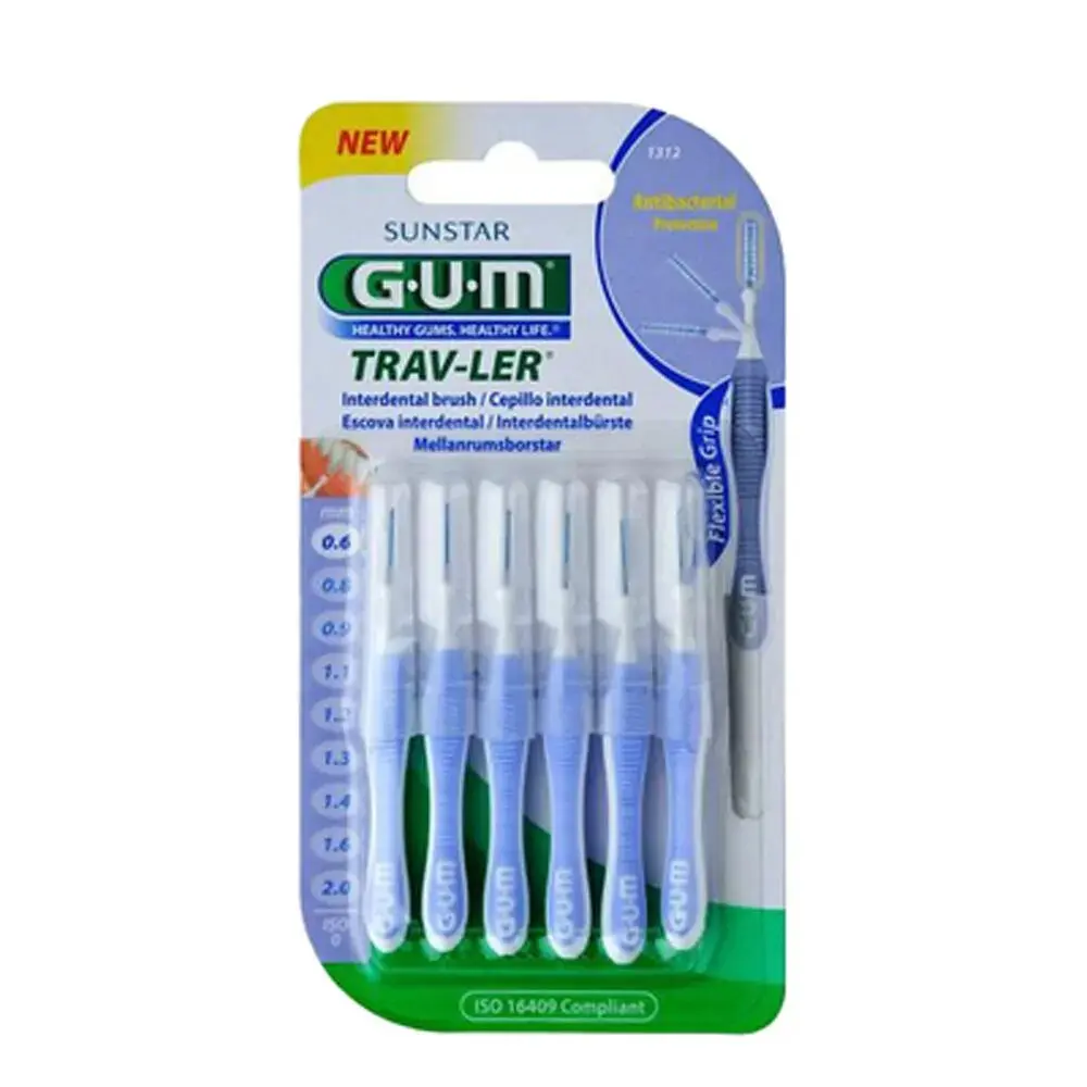 Gum Proxabrush Trav-ler Brossette Interdentaire 0.6 mm 6 Brossettes - Pharmacie Agnès Praden à Alès