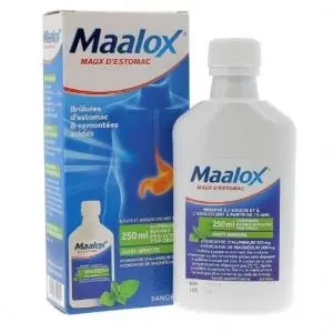 Sanofi Maalox Maux D'Estomac Menthe Solution Buvable 250ml