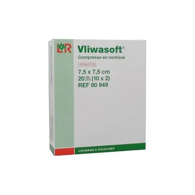 Lohmann Compresses non tissés stériles 7.5x7.5 - 10 sachets de 2