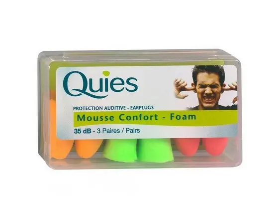 Quies Bouchons mousse fluo boite de 3 pairs