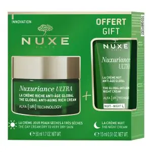 Nuxe Nuxuriance Ultra La Crème Riche Anti-Âge Global 50 ml + La Crème Nuit Anti-Âge Global 15 ml Offerte - Pharmacie Agnès Praden à Alès