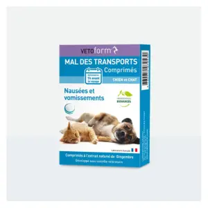 Vétoform Calmant Mal des transports chien et chat - 30 cp  