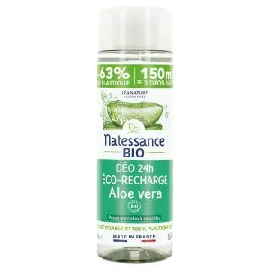 Natessance Déo 24H Aloe Vera Bio Recharge 150 ml - Pharmacie Agnès Praden à Alès