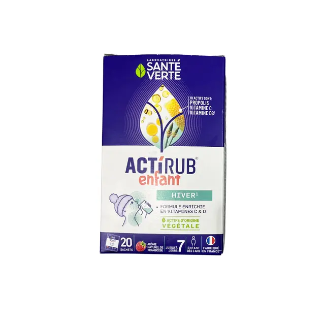 Santé Verte Actirub Enfant 20 Sachets - Goût : Framboise