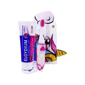Elgydium Travel Kit Unicorn Dentifrice 3-6 ans 50ml 