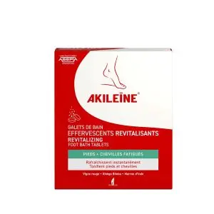 Asepta Akileine Galets De Bain Effervescents Revitalisants Pieds Et Chevilles Fatigués x6 de 20g - Pharmacie Agnès Praden à Alès