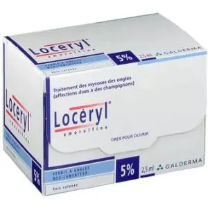 Galderma Locéryl 5 % (Amorolfine) Vernis A Ongles Médicamenteux 2,5 Ml En Flacon Avec Spatule Intégrée Au Bouchon