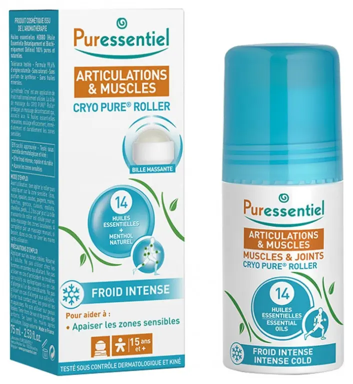 Puressentiel Articulations & Muscles Cryo Pure Roller aux 14 Huiles Essentielles 75 ml - Pharmacie Agnès Praden à Alès