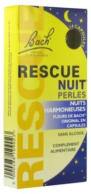Fleur de Bach Rescue Nuit Perles 14 Capsules - Pharmacie Agnès Praden à Alès