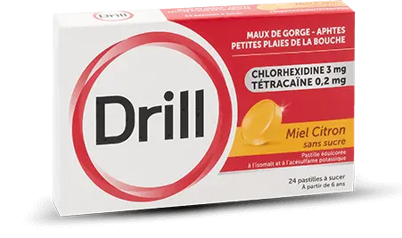Drill pastilles Miel Citron sans sucre 24 pastilles à sucer