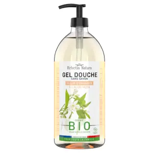 Helvetia Natura Gel Douche Fleur d'Oranger à l'Aloe Vera Bio 1L - Pharmacie Agnès Praden à Alès