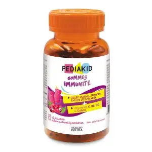 Pediakid Gommes Immunite Goût Framboise 60 Oursons