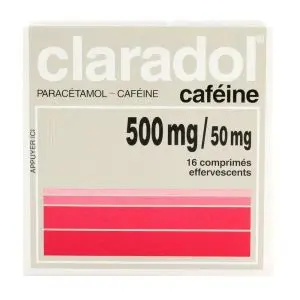 Teofarma Claradol 500 mg Caféiné, 16 Comprimés Effervescents