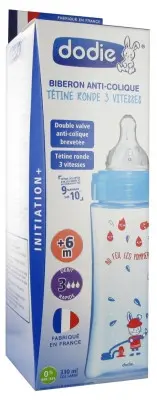 Dodie Biberon Anti-Colique Tétine Ronde 3 Vitesses 330 ml