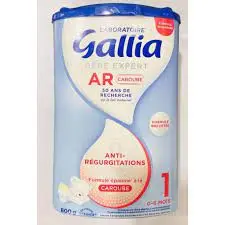 Gallia Bébé Expert Anti-Régurgitation AR 1 Caroube Lait 0 - 6 mois 800g  