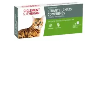 Clément-Thekan Strantel Chat Vermifuge Boite de 4 Comprimés