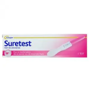 Cooper Suretest 1 Test de Grossesse 25 mUI / ml Résultat en 5 Minutes