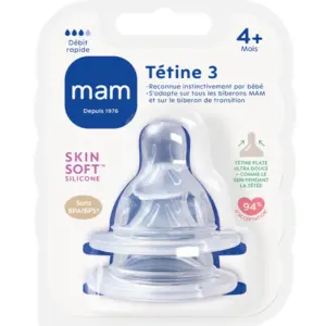 Mam Tétine Silicone Débit 3 Rapide x 2