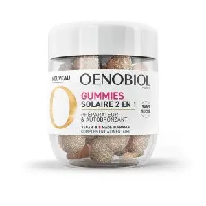 Oenobiol Gummies Solaire 2 en 1 Préparateur & Autobronzant, 60 gummies