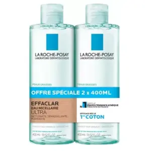 La Roche-Posay Effaclar Eau Micellaire Ultra Peaux Grasses Lot 2 x 400 ml