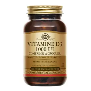 Solgar Vitamine D3 1000 UI 100 comprimés à croquer 