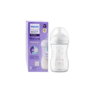 Avent Natural Response Biberon avec Valve AirFree 260 ml 1 Mois et + Motif Nounours