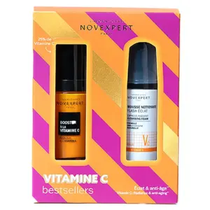 Novexpert Coffret Booster à la Vitamine C 30ml + Mousse Nettoyante Flash Eclat 40ml