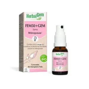 HerbalGem Fem50+Gem Spray Ménopause Bio 15 ml