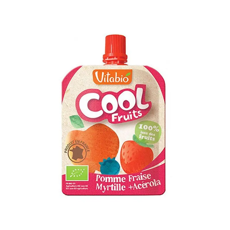 Vitabio Cool Fruits Pomme Fraise Myrtille + Acérola 90g - Pharmacie Agnès Praden à Alès
