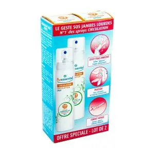 Puressentiel Duo Circulation Spray Tonique Huiles Essentielles 2x100ml