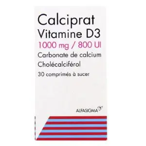 Alfasigma Calciprat Vitamine D3 1000 mg/800 UI - 30 Comprimés à Sucer