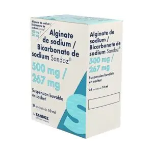 Sandoz Alginate De Sodium/Bicarbonate De Sodium 500 mg/267 mg, Suspension Buvable 24 Sachets