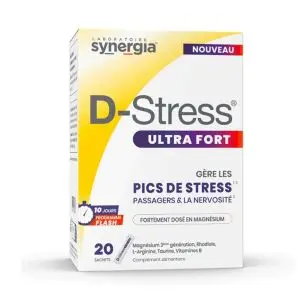 Synergia D-Stress Ultra Fort Gère les Pics de Stress 20 Sachets 