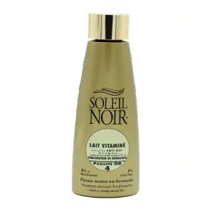 Soleil Noir N°36 Lait Vitamine Sublimateur De Bronzage spf4 Pailleté Or 150ml