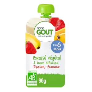 Good Gout Gourde BrasséVégétal Avoine Fraise Banane 90g
