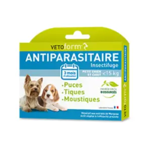 VETOFORM CHIEN -15KG PIPETTE X3