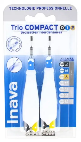 Inava Trio Compact 6 Brossettes Interdentaires - Taille  0,6 à 1 mm
