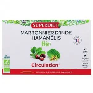 Super Diet Marronnier d'Inde Hamamélis Bio 20 Ampoules - Pharmacie Agnès Praden à Alès